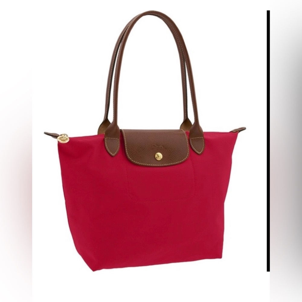 Longchamp Red and Brown Tote Bag